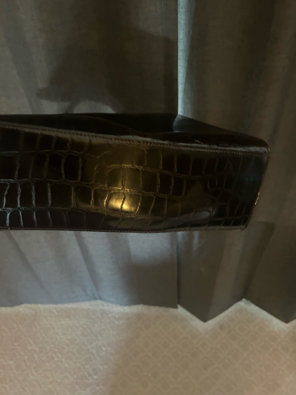 NWOT TORY BURCH ELLA croc embossed small tote. - Picture 12 of 16